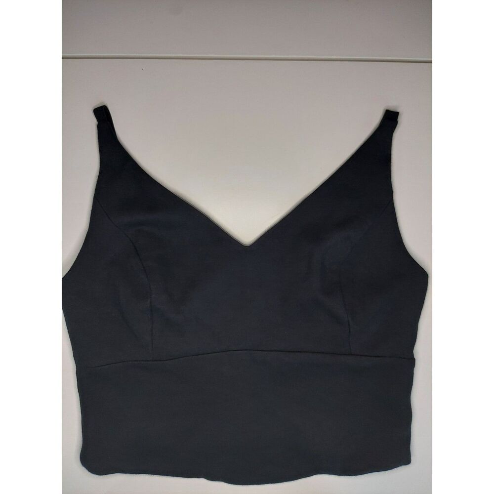 Cabi Black Fitted Lux Corset Style Cropped Camisole Sz S